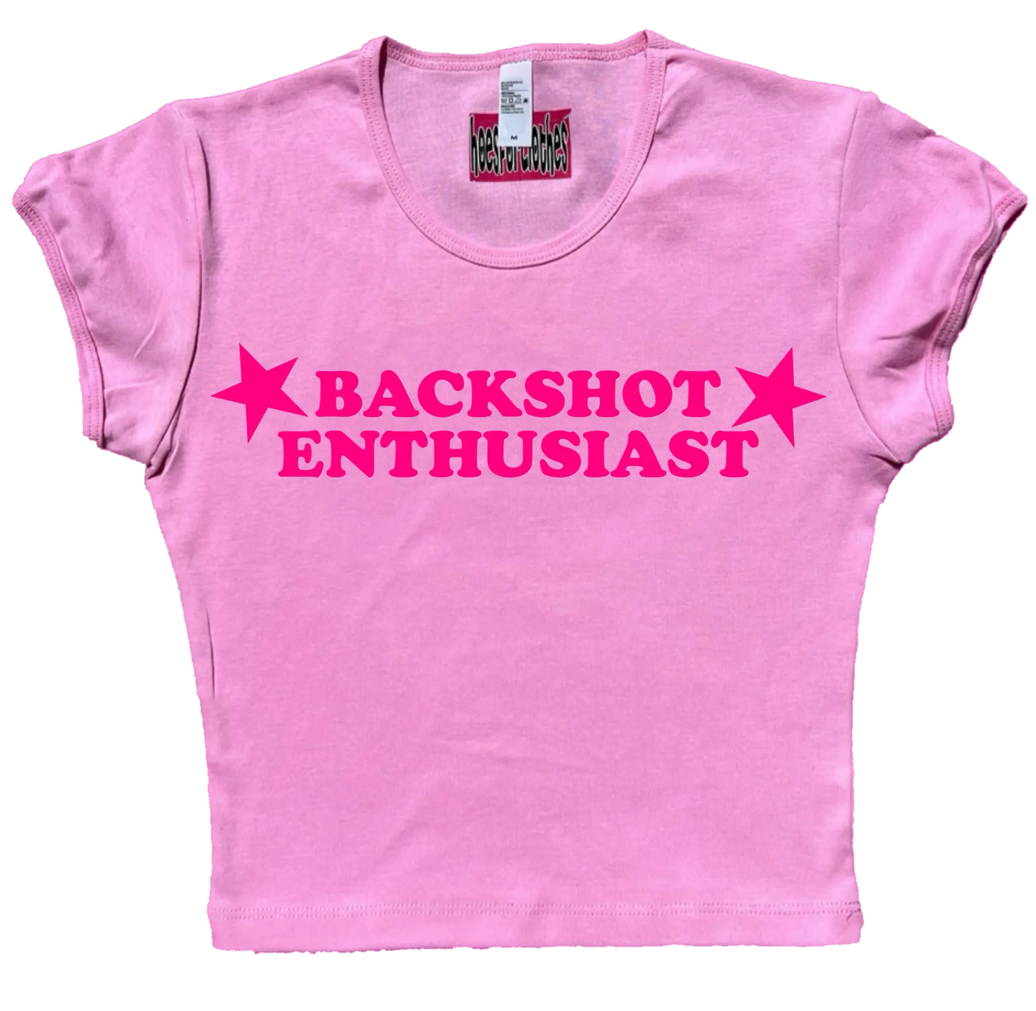 Backshot Enthusiast graphic crop top y2k tee funny going out shirt unhinged tee clubbing