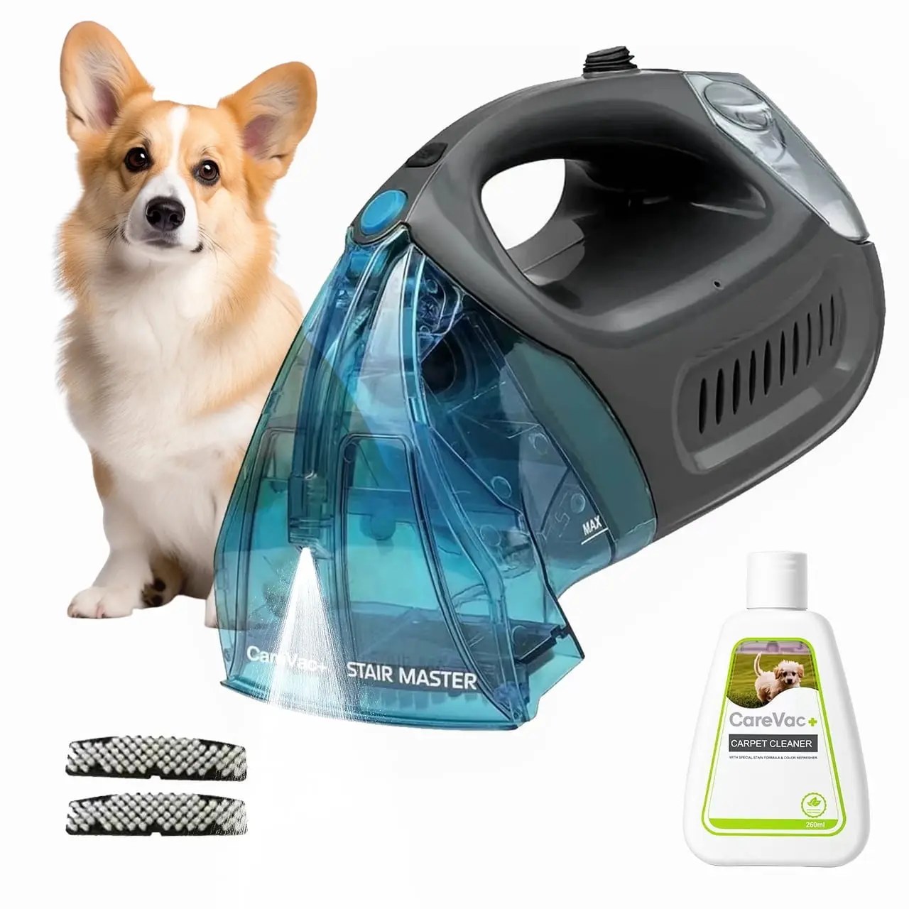CareVac Portable Carpet and Upholstery Pet Spot Cleaner, Blue