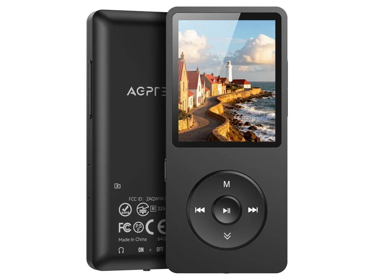 AGPTEK A02PL 64GB MP3 Player, 65 Hours Playback Lossless Sound Music Player, Supports up to 128GB(Black)