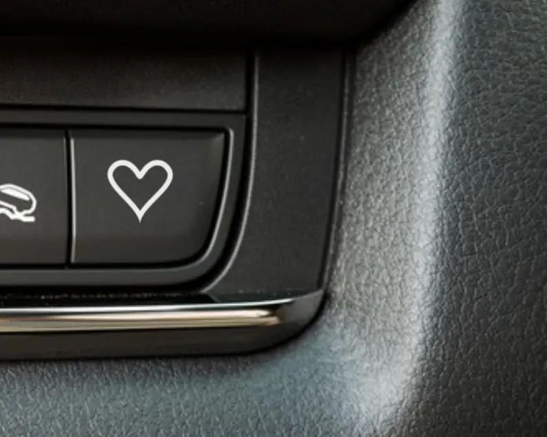Heart Blank Button car decal, sticker
