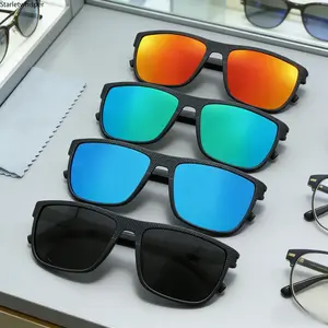4-Pack Square Polarized Sunglasses for Men & Women, UV400 Protection Lightweight Frames, Trendy Classic Shades Ideal for Outdoor Sports, Driving & Daily Casual Wear
