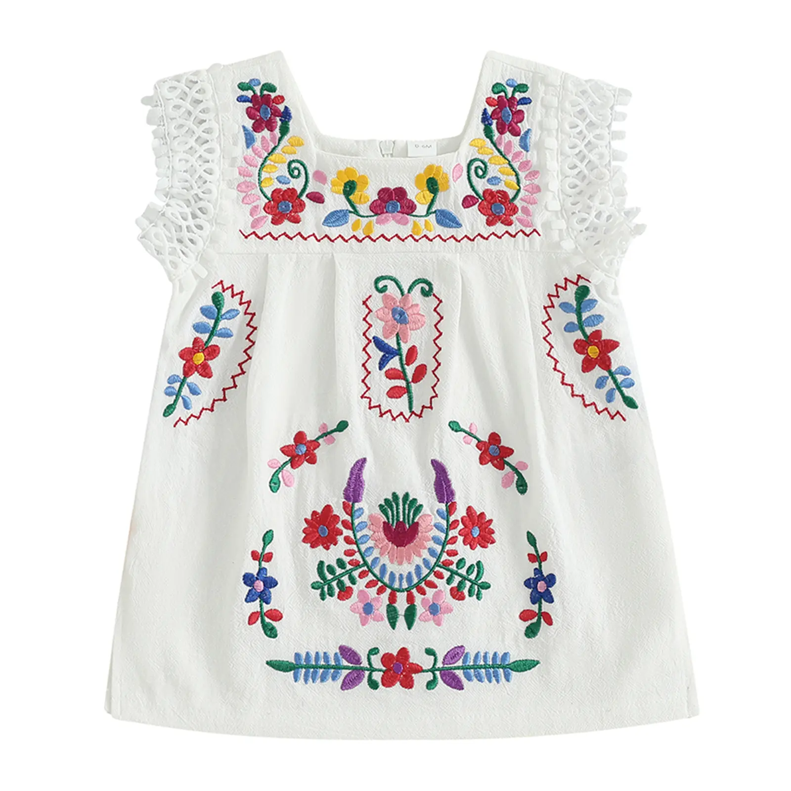 Toddler Baby Girls Mexican Dress Traditional Embroidered Floral Cinco De Mayo Outfit Summer Folklorico Fiesta Dress