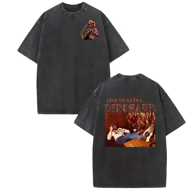 Washed T-shirt Dinosaur Hank Williams Jr.Bocephus Western Shirt, Funny Cowboy Quote Shirt, Country Music Vintage Style Unisex Tshirt, Classic Coutry Fan Gift