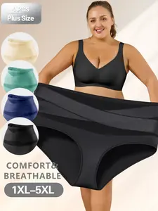 4/6pcs High-Waisted Shapewear Briefs for Women, Slim-Fitting Soft Underwear, Invisible for Office & Weddings, Optimizes Body Curve