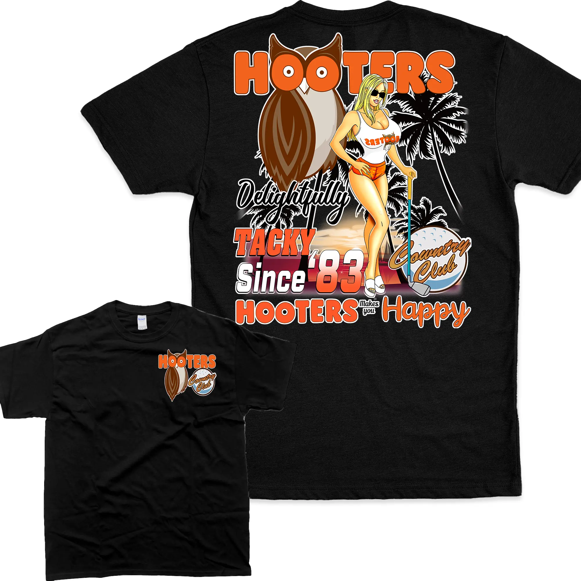 Men's Vintage 90s Hooters Country Club Graphic T-Shirt - Good Graphic Tees, Gifts for Adults, Stylish Shirts