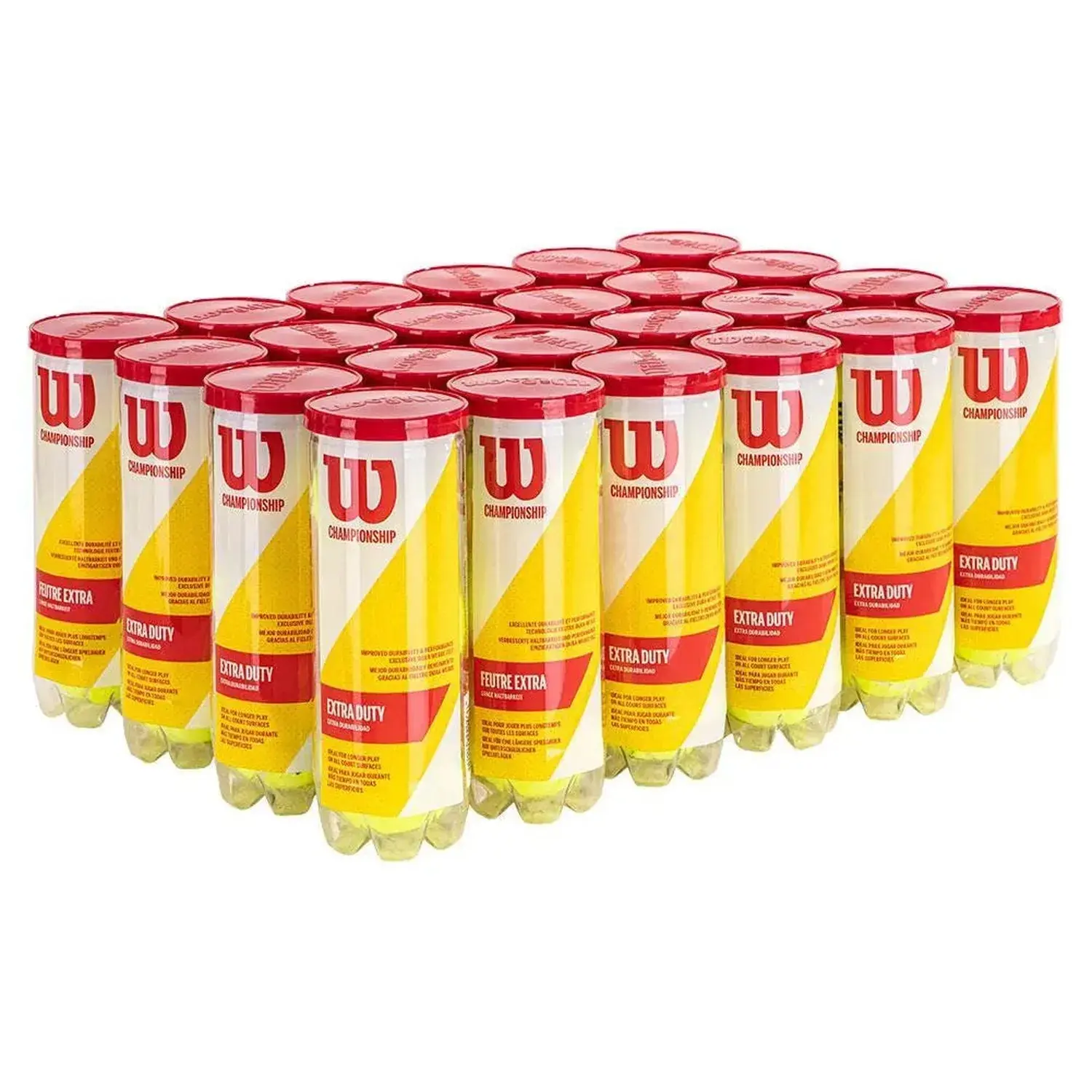 Championship Extra Duty Tennis Balls Case - Dura-Weave Felt Tennis Equipment for Adults, Greater Durability, Hard Court Surfaces, Increased Performance, Includes Cans with Specified Balls per Can