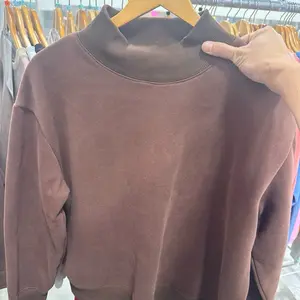 Brown Mock Neck Sweatshirt - Soft & Cozy Fabric for Everyday Wear