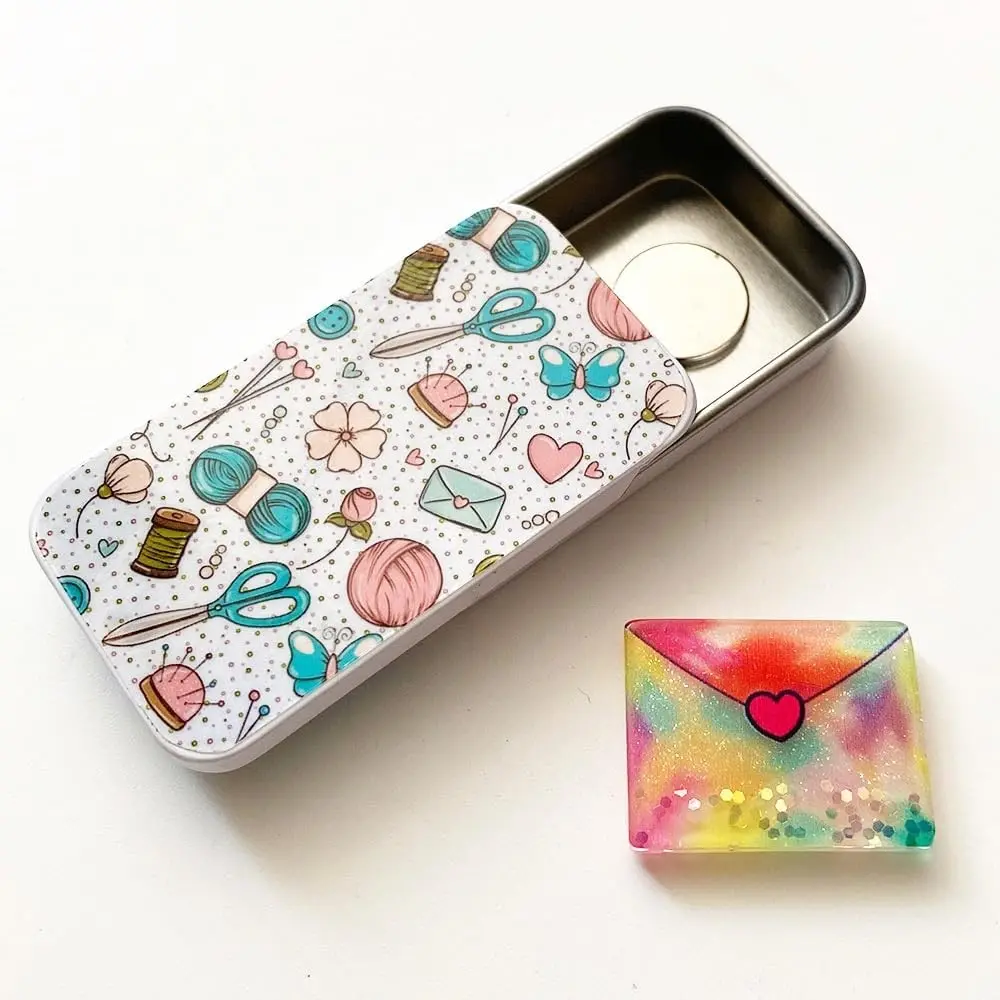 Magnetic Sewing Needle Box Flower Yarn Butterfly Pattern and Adorable Envelope Needle Minder for Cross Stitch Embroidery Needlecraft Gift