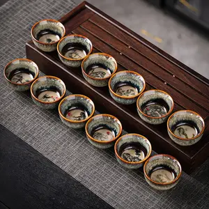 Handmade Chinese 12 Zodiac pattern Water Cup for Building Tea Cups Stylish Drinkware