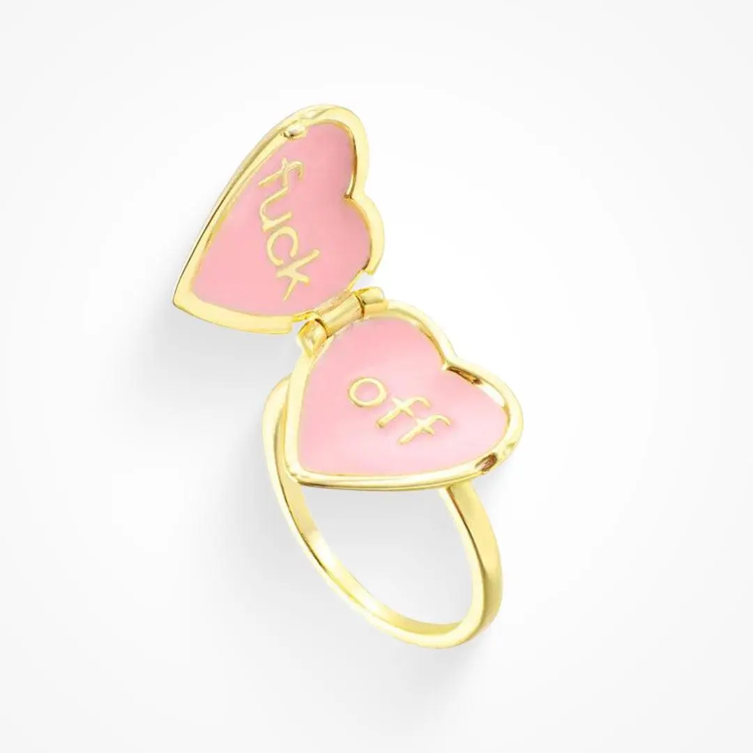 EVRY JEWELS Gold or Silver Plated Women's Get the Hint Locket Ring