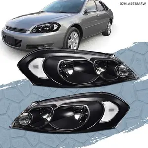 CROSSDESIGN Clear Corner Black Headlights Fit For 2006-2013 Chevy Impala/06-07 Monte Carlo