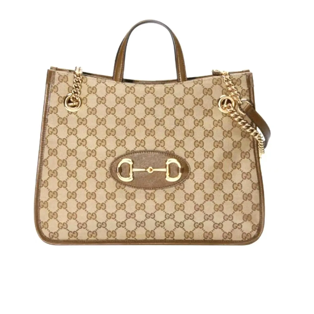Pre-owned GUCCI Canvas Tote Bags BJ1102104055 1955 Horsebit Tote Medium size