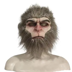 Black Myth Wukong Monkey King Cosplay Mask - Lightweight, Magical Paint, Fur Headgear with Accessories for Halloween, Party Face Covering Fashion Accessory