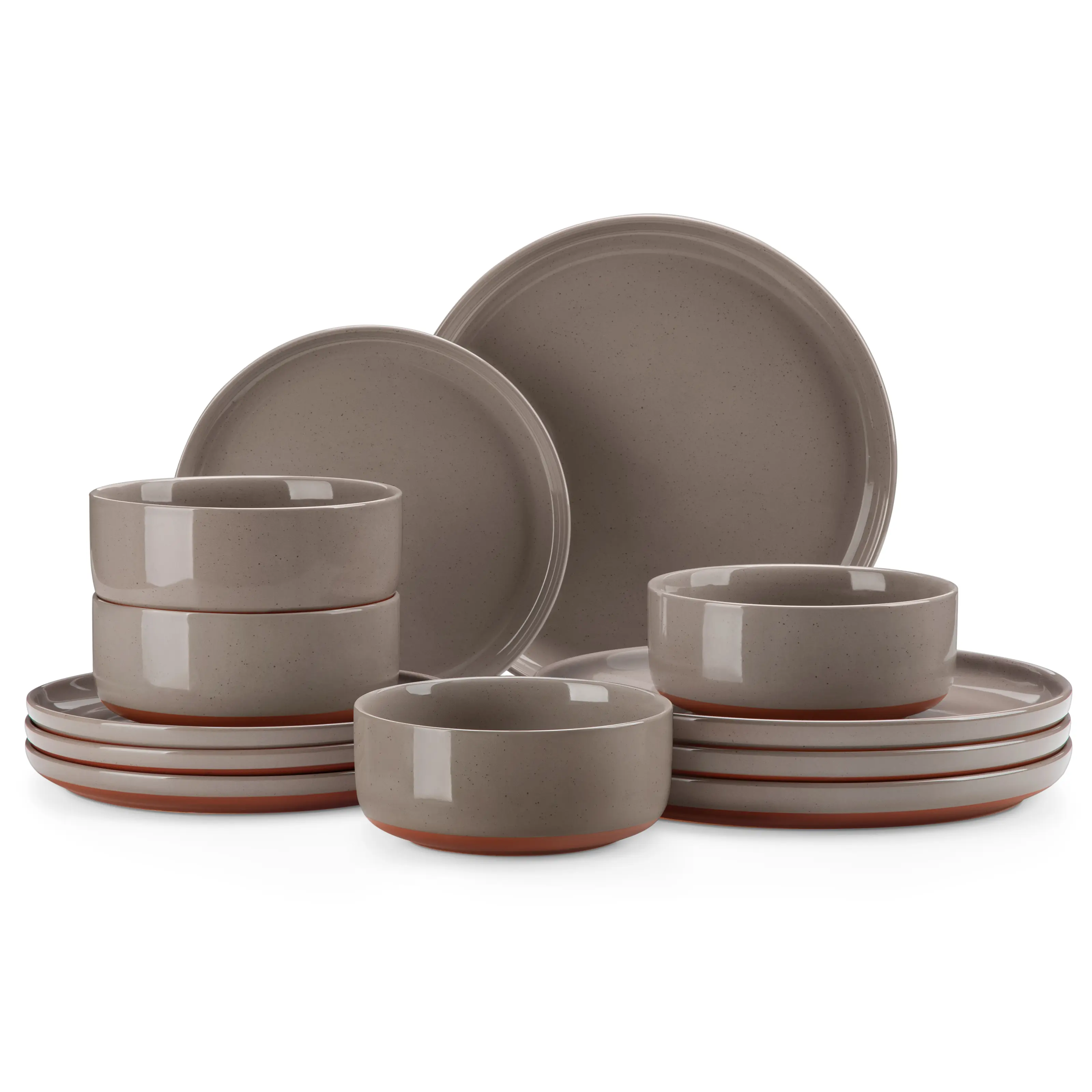 Tableware Set, 12/16/18/24 Piece Modern Ceramic Plates and Bowls Set Suitable for 4/6/8 People Kitchen Dinner Set Stoneware Tableware Set Microwave and Dishwasher Safe, TARA Series TikTokShop Black Friday