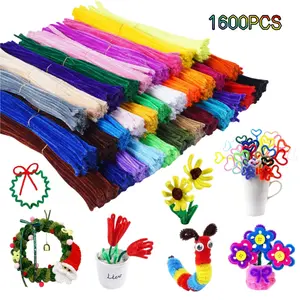 Name 1600 Pcs Pipe Cleaners For DIY Crafts 32 Colors Chenille Stems Craft Supplies Home School Art Gifts Party Decorations