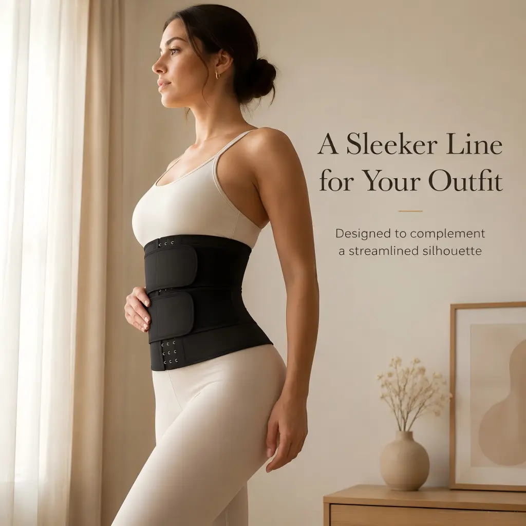 Adjustable Waist Trainers Shapewear Belt for Tummy Control, 3-Layer Compression with Back Support & Hook-and-Loop Closure, Women