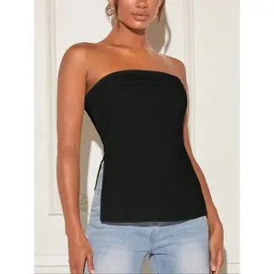 Women’s summer flat-needle sexy cropped top, fashionable backless sleeveless tank, slim-fit casual commuter outfit, everyday wear