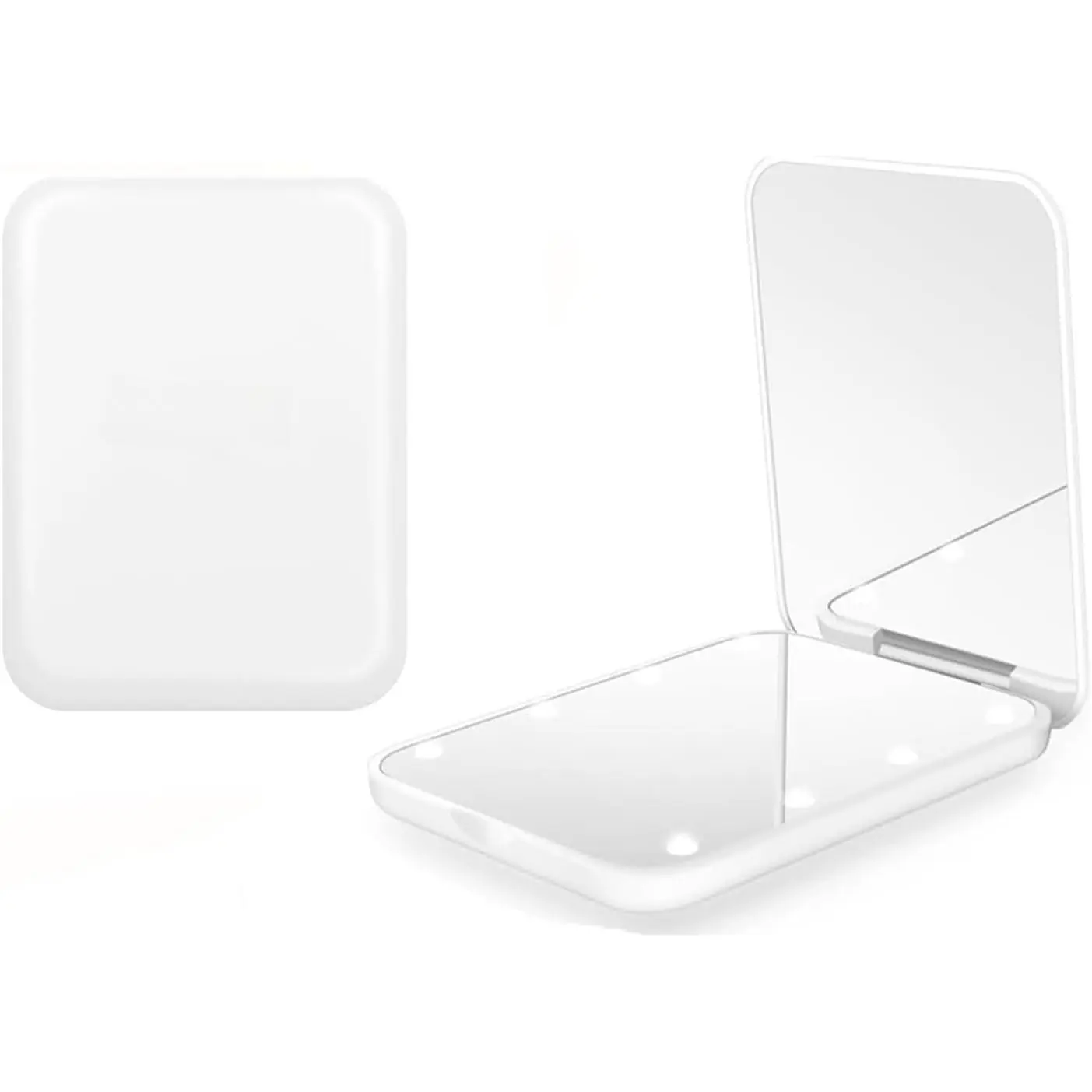 Lighted Compact Travel Makeup Mirror - 1x/3x Magnification, 2-Sided Folding Handheld LED Mirror, Travel Size Mini Product for Purse or Pocket, Lighted Makeup Mirror