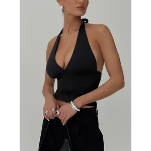 Whimsy Halter Top Black