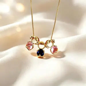 Mom & Kids Birthstone Necklace Detachable Pendant Jewelry  Mother’s Love Always With You Gift for Women Birthday or Mother’s Day