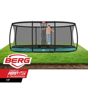 BERG Grand Champion 17' Oval Lo-Ground Trampoline with Enclosure