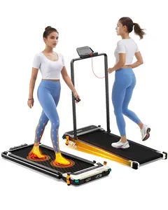 [Foldable Handle Bar | Running | Walking | Foot Massage]Double-Sided Treadmill with Foot Massage ,maximum speed of 6.2 MPH, Portable Compact Treadmill with 330LBS Weight Capacity,2 in 1 Walking Treadmill for Home/Office,