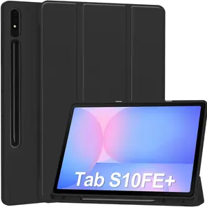 Flip Case Cover for Samsung Galaxy Tab S10 FE+/S10 FE Plus 2025 Released (13.1 Inch), Smart Cover Stand Hard Shell Protection Auto Sleep/Wake UP with Pencil Holder for Galaxy Tab S10FE