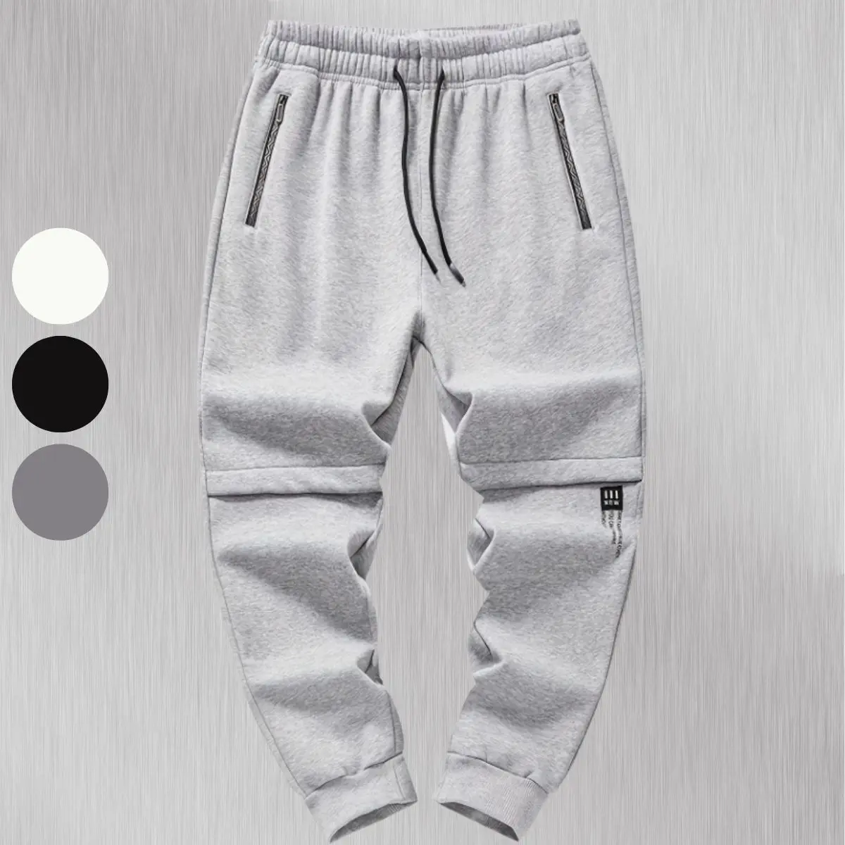 Men's Cuffed Jogger Pants - Mens Clothing, Elastic Waist Relaxed Fit Polyester Trousers, Multiple Pocket, for Daily & Hiking/Light Outdoor Activities