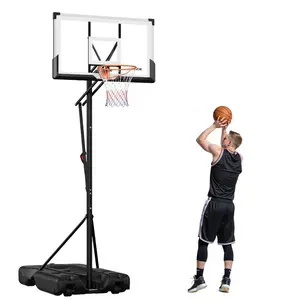 VEVOR Portable Basketball Stand, 10 ft Height Adjustment Basketball Hoop Goal, Portable Basketballs Hoop with 54 inch PC Backboard Wheels for Kids, Teens, Adults in Driveways, Pools, Schools