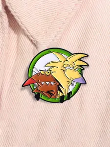 The Angry Beavers Enamel Pin Comedy Animation Cartoon Character Daggett Norbert Metal Brooch Clip, Lapel Backpack Badge Fashion Jewelry Accessories Gift for Friends