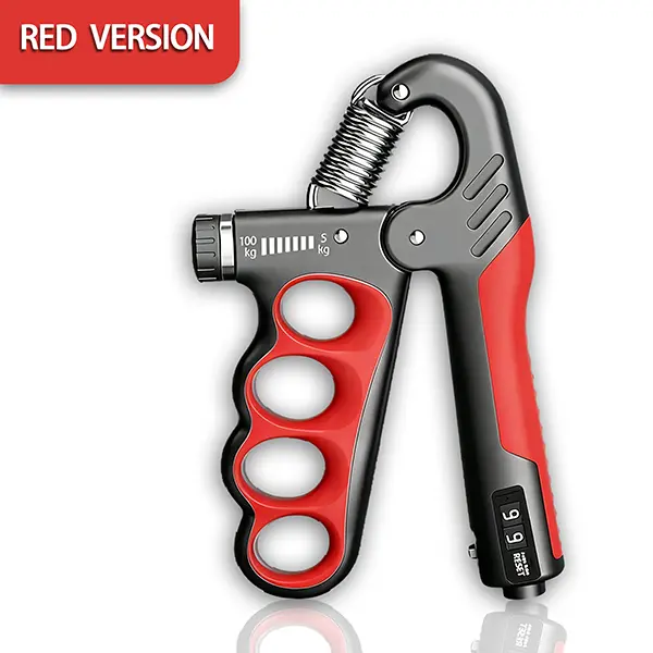 Adjustable Grip Strengthener with Auto-Counting Digital Counter, 5-100KG Resistance Forearm Exerciser with Ergonomic Non-Slip Design and Durable Spring for Home Workout, Hand Rehabilitation, and Stress Relief, Adjustable Gym Equipment, Fits Hands, Durable
