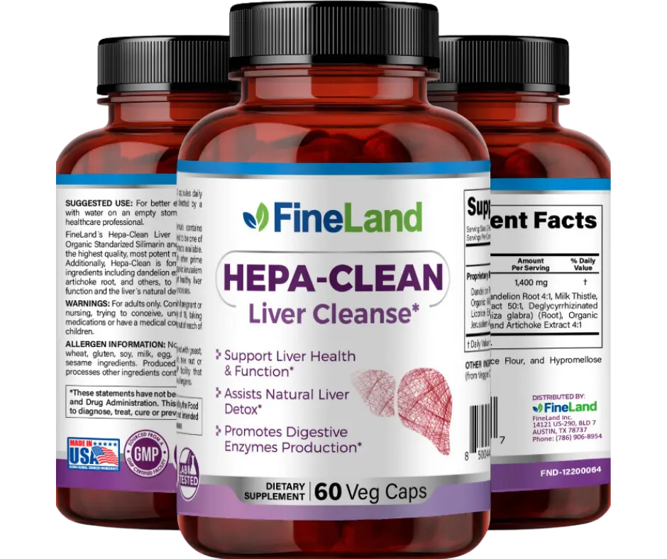 FineLand Hepa-Clean Support Liver Health & Function, Assists Natural Liver Detox, Promotes Digestive Enzymes Production Healthcare Milk