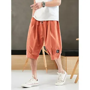Plus Size Summer Harem Pants Men Short Joggers Chinese Style Calf-Length Casual Baggy Pants Male Capris Trousers 8XL