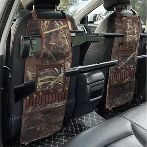 Seat Back Gun Rack 2 Pack Foldable Truck Gun Holder with Storage Pockets Camo Rifle and Shotgun Organizer for Trucks and SUVs