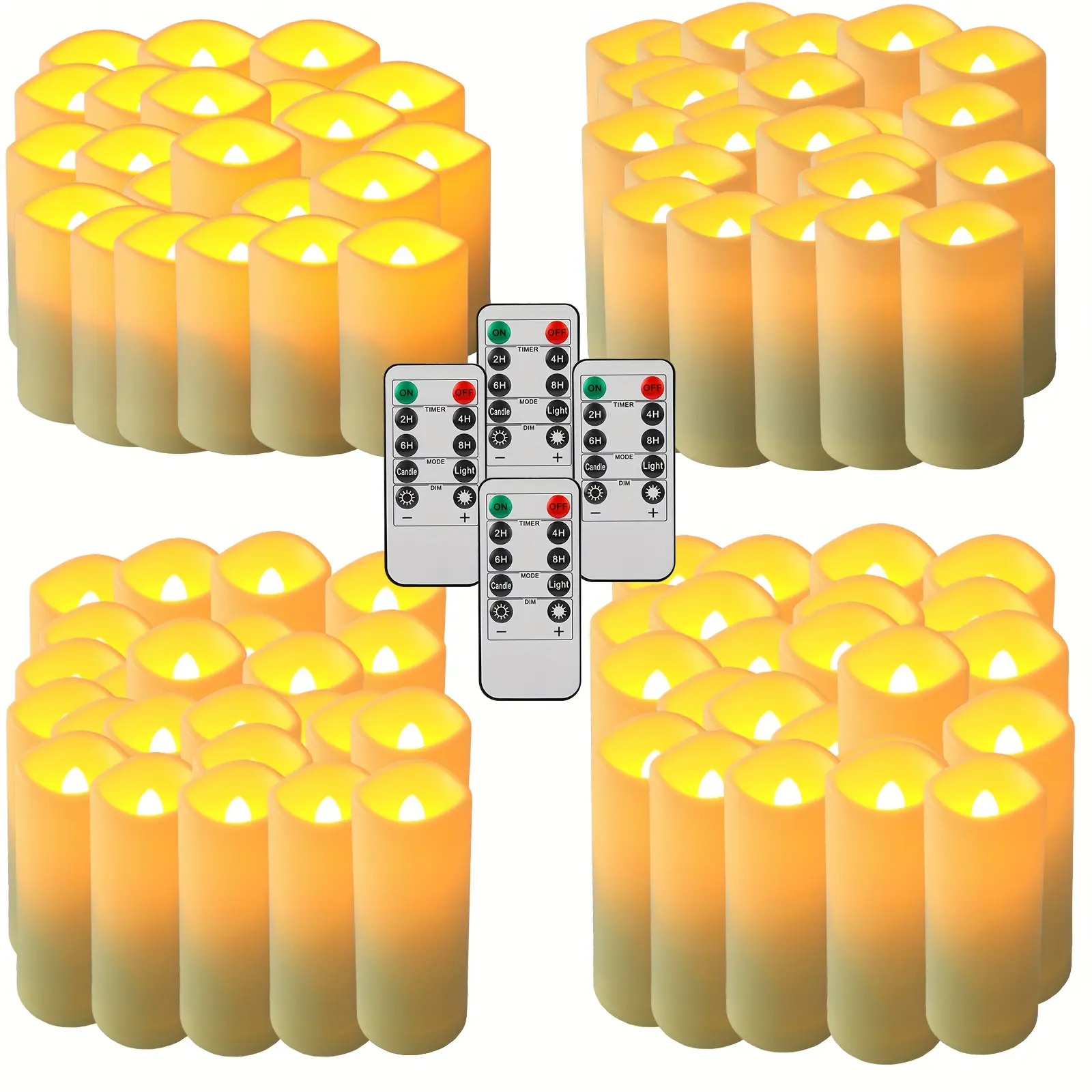 72-Pack Flameless LED Candles with Remote Control - 3 Sizes Decorative Lighting - Easy Ambiance Creation for Home, Parties - Indoor Home Improvement Specialty Lights