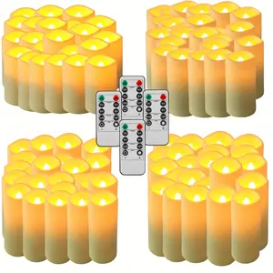 Lights for Bedroom, 72 Flameless Flickering Candle Lights with Remote & Timer, Easy to Use, Long Lasting, Safe Decorative Lighting for Home, Wedding, Christmas & Party Decor, US Stock,  lights lights for bedroom night light