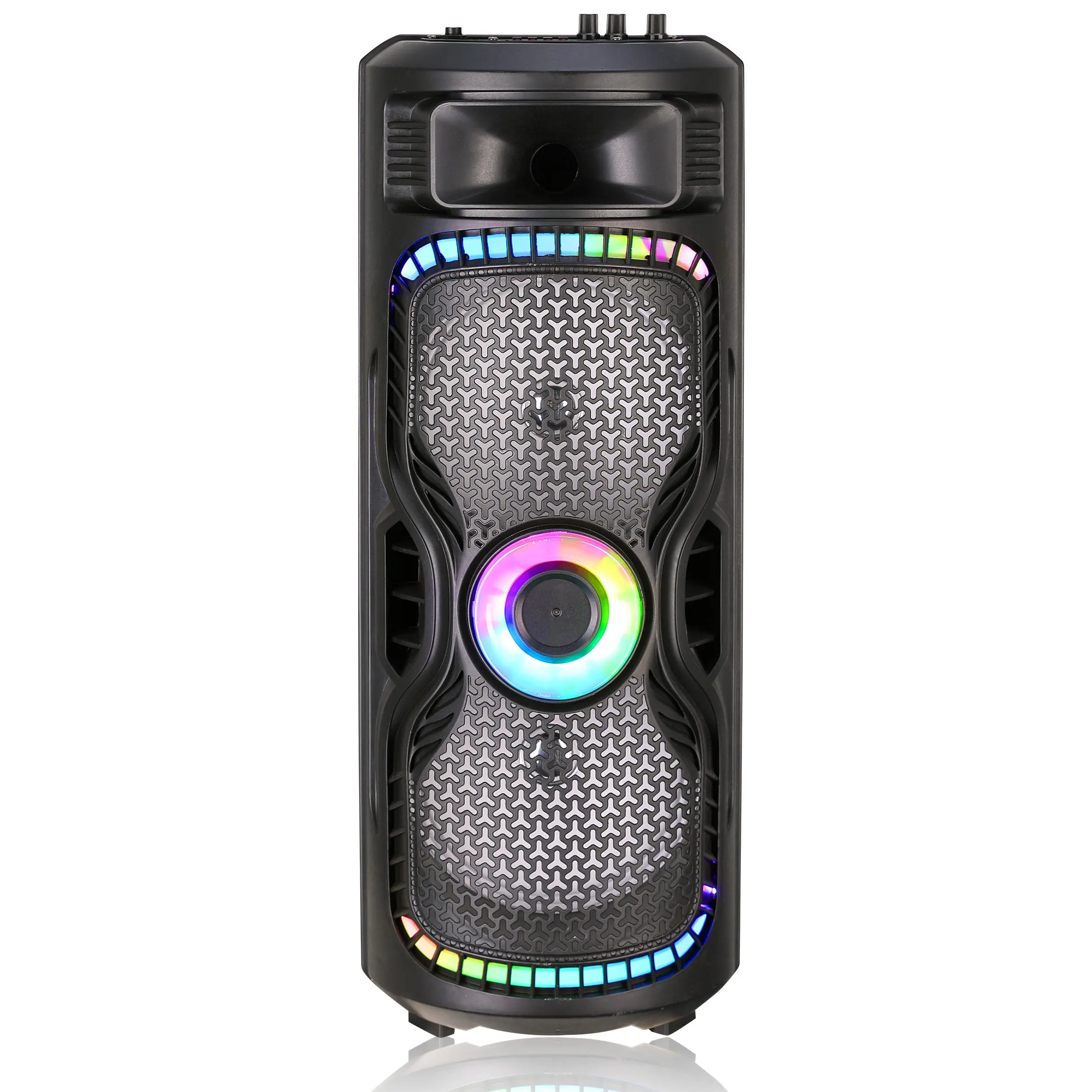 TOPTECH BRAZE-8 Dual 8" Bluetooth Party Speaker with Disco Lights & Rechargeable Battery