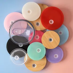 Colorful Acrylic Dishwasher Safe Plastic Lids for 16oz, 17oz, and 32oz/40oz Glass Can Cup Drinkware