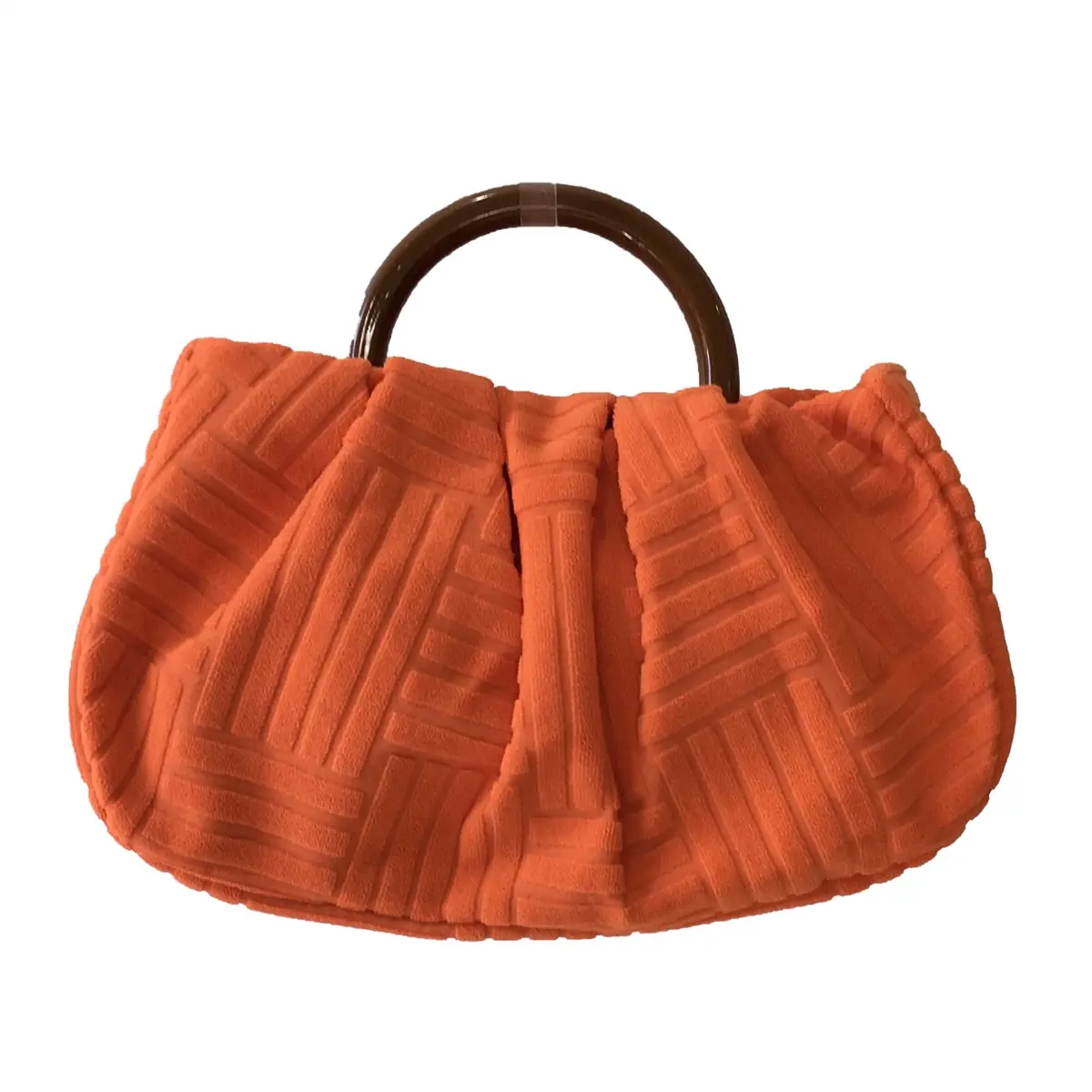 Fashion Culture Women's Chic Evening Wear Clutch Bag - Soft Fabric Pouchette with Embossed Bars, Top Handle, Ring Top Handle, Lined Interior, Snap Closure, Lined Inside, Snap Close