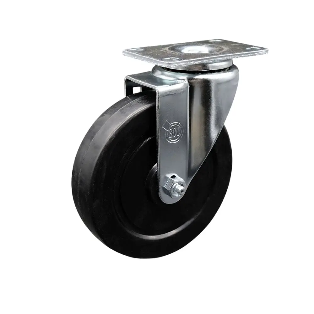 212 MAIN SCC-20S514-SRS-TP3 Swivel Plate Caster - Mount Type, 5 in. Soft Rubber Wheel, 4 x 4.5 in. Overall Top Plate, Chemical Res., Inches Measurement Compatibility