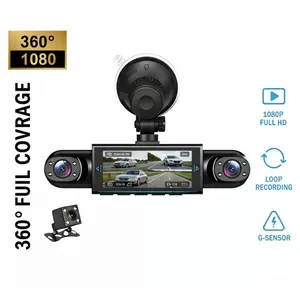 4 Channel Dash Cam 1080P Full HD Car Driving Recorder, Front Left Right Rear 4 Lens Car Video Camera with Parking Reverse Image, Indoor Vehicle Travel Leisure Accessory