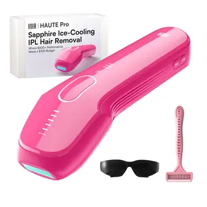 INIA HAUTE Pro Sapphire Ice-Cooling IPL Hair Removal Device – Painless, FDA Cleared, Full Body & Bikini Use, Long-Lasting Results for Women & Men, 2-Year Warranty – Stay Cool & Smooth