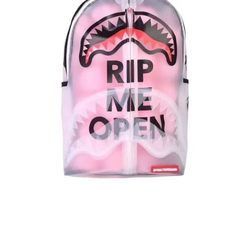 Unisex Transparent Backpack Large Capacity Travel Bag, Stylish Shark-Inspired Design for Students, Commuting and Everyday Carry