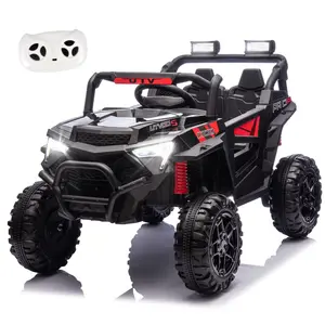 24V 400W Kids Ride on Electric Car UTV WParents Remote Control Gift for Children's Day,Four-Wheel Suspension,LED Lights,Portable Handle,Advanced Center Panel with USB,MP3,Music,Bluetooth,Power Display for KidsAged 2-4
