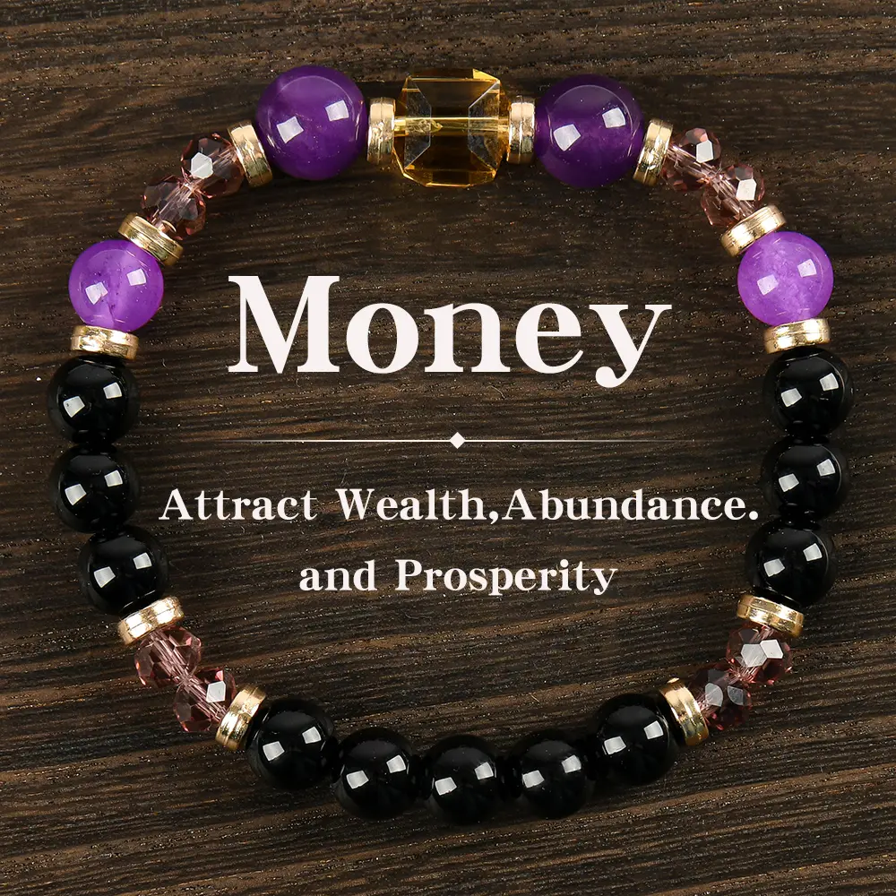 ARPURRAINA Citrine Beaded Bracelet, Elegant Minimalist Stackable Jewelry for Money Attraction, Personalized Meaningful Gifts for Daily Wear, Stackable Bracelets, Personalized Jewelry, Elegant Minimalist Bangle