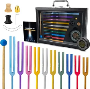 10 count Unweighted Tuning Fork for  Set, Multi-Color Chakra Tuning Forks,  Alloy Solfeggio Tuning Forks with Activator &   (174-963Hz) for Sound