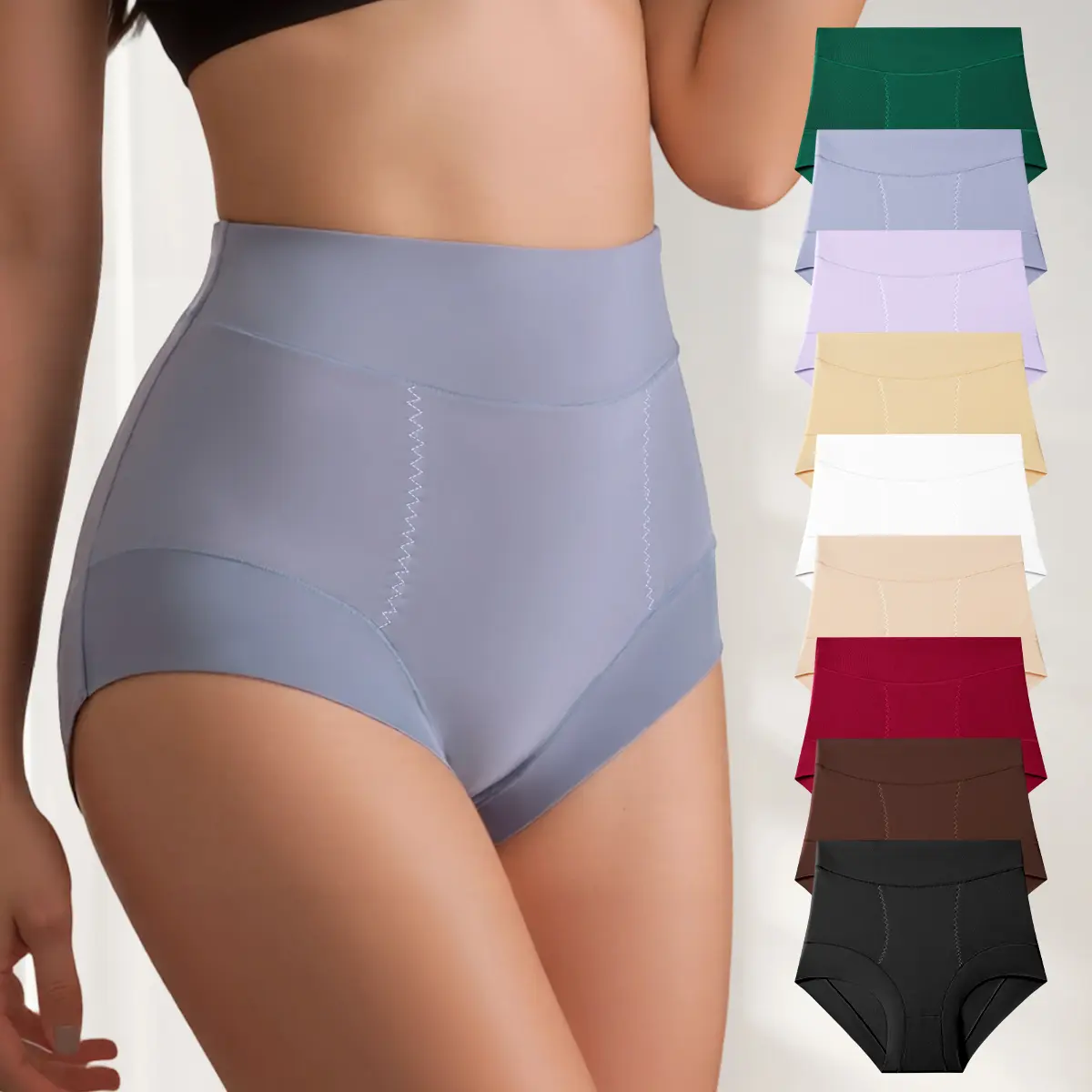 Hotcom Women's 6-Pack Plus Size Panties, Breathable High Waist Hipster Briefs in Assorted Colors, Highly Elastic Comfortable Underwear for Everyday Wear, Fit, Hipster Cut, Six Pieces