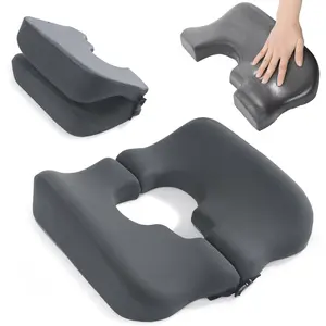Memory Foam Bed Sore Cushions for Butt, Bedsore Pressure Relief Pillow for Sleeping and Sitting, T Shaped Opening Tailbone Pillow for Buttocks Bed Sores, Patent Pending(Dark Grey)