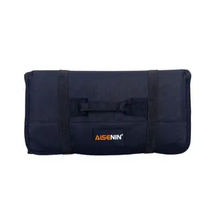 AISENIN Tool Roll Organizer Wrench Organizer & Tool Pouch with 22 pockets Roll Up Tool Bag for Electrician HVAC, Plumber, Carpenter or Mechanic (Green ,Brown and Red)