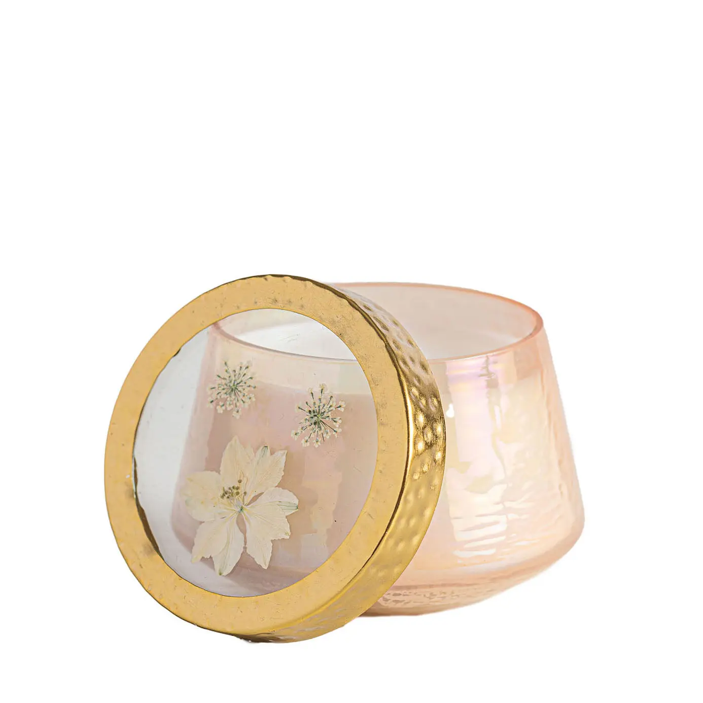 Accent Watercolor Pressed Floral Candle - Rose + Oud